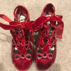 Alexander McQueen lace-up snake sandals